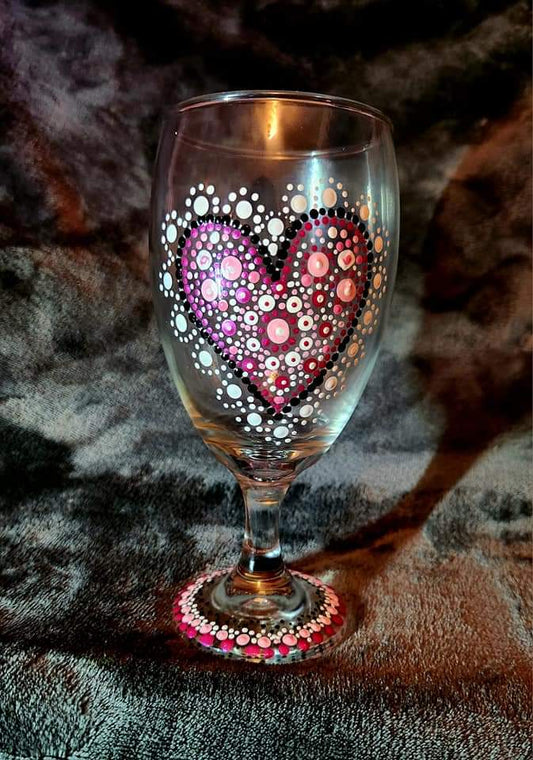 Hand-painted Heart Glass